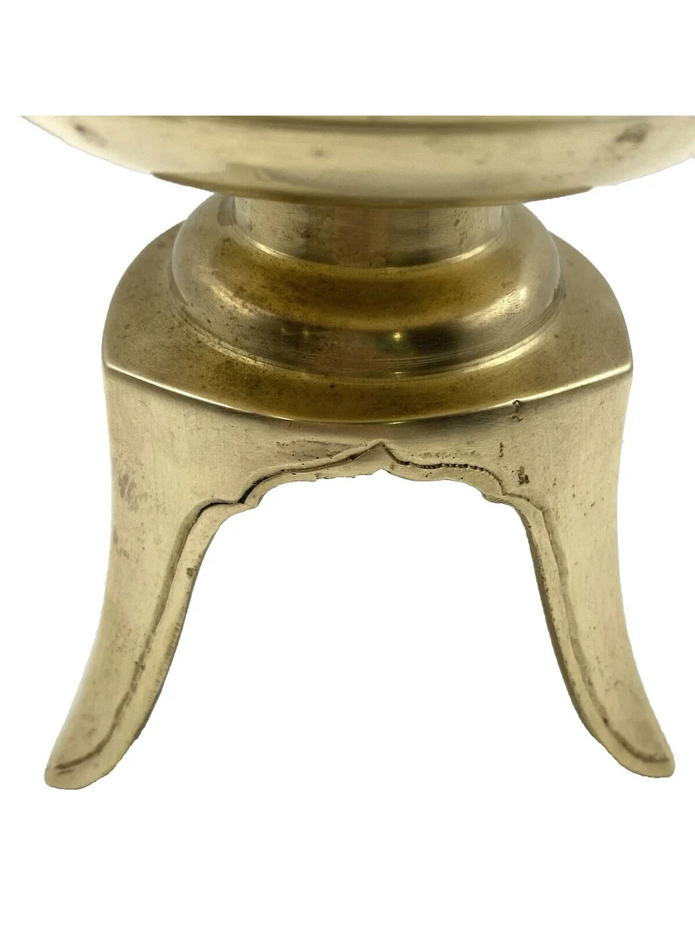 Vintage Solid Brass Incense Holder Candle Stand 3 Leg Made In India